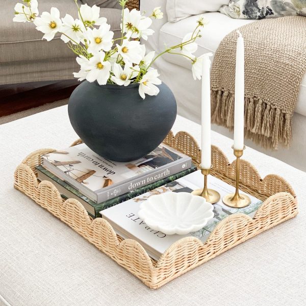 Garden rattan storage tray natural rattan household waterproof and mildew-proof idle storage fruit tray decorative tray - Image 2