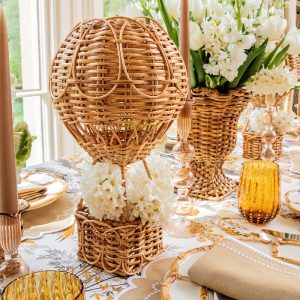 Wholesale children's room preschool photography agency home decoration supplies hand-woven desktop rattan hot air balloon