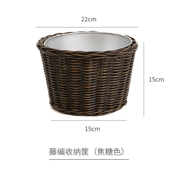 Custom Pastoral Style Straw Rattan Garden Large Flower Pot Woven Home Living Room Decoration Waterproof Garden Flower Basket - Image 5