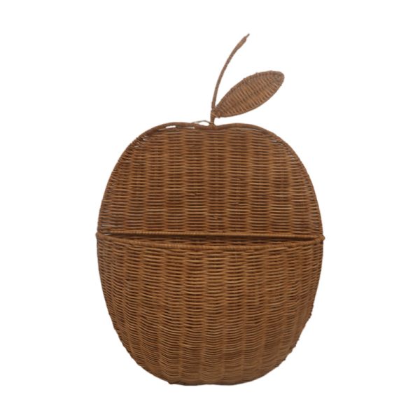 INS handmade natural rattan wall hanging apple fruit shape storage basket apple pear storage basket wall storage - Image 8