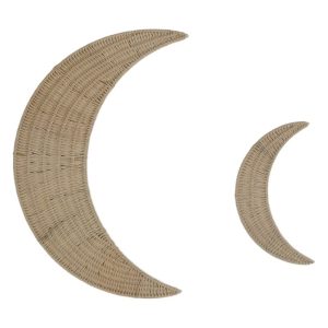 Nordic-style rattan moon-shaped wall decoration pendant hand-woven wall decoration photo decoration props