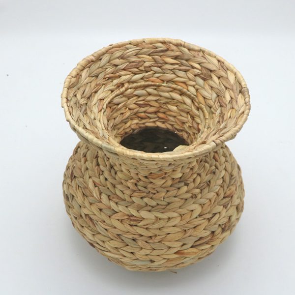 Factory Custom Dried Flower Flower Woven Vase Water Hyacinth Hand Woven Flower Basket Straw Woven Decorative Vase - Image 7