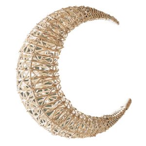Nordic style rattan straw woven Moon star-shaped wall hanging decorations children's room photography props wall hanging ornaments