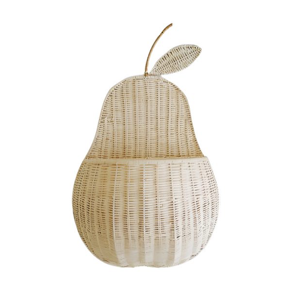 INS handmade natural rattan wall hanging apple fruit shape storage basket apple pear storage basket wall storage - Image 7