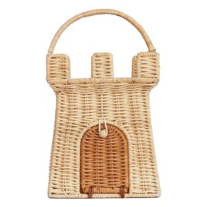 Pastoral style hand-woven children's toy basket Halloween decoration rattan Castle small house photography props