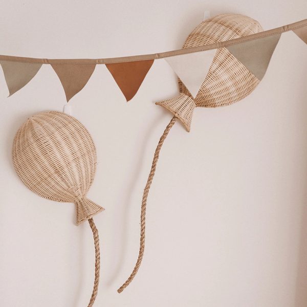 ins Nordic bamboo rattan balloon wall decoration children's room wall decoration wall hanging wall decoration pendant - Image 2