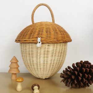 ins style hand-woven children's bag rattan Oak bag place photography props children's handbag Korean style