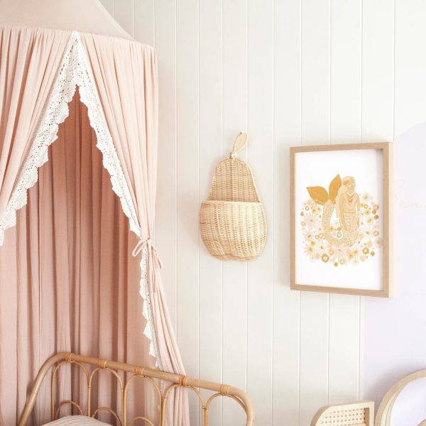 INS handmade natural rattan wall hanging apple fruit shape storage basket apple pear storage basket wall storage - Image 4