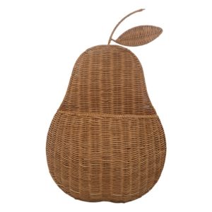 INS handmade natural rattan wall hanging apple fruit shape storage basket apple pear storage basket wall storage